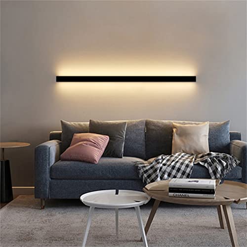 Aplique de pared LED largo de 40cm negro con mando a distancia regulable moderna