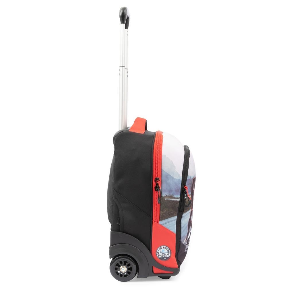 Giochi Preziosi – Jurassic World Trolley – Zaino Trolley Bambini, Schienale Imbottito, Ruote Rinforzate, Maniglia Telescopica, Design Ufficiale Jurassic World