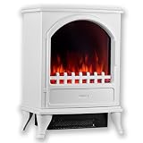 KAMINIO Chimenea eléctrica Leni - Estufa de Chimenea con calefacción, Efecto Llama 3D (Blanco)