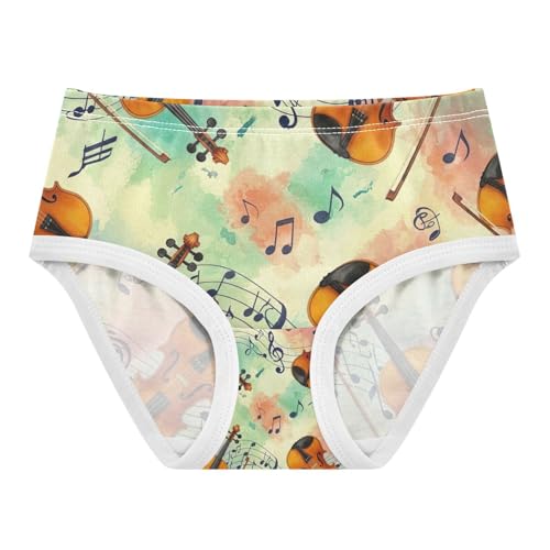 Toddler Girl Briefs, Violins Girls' Cotton Brief Underwear, 2–8 Years