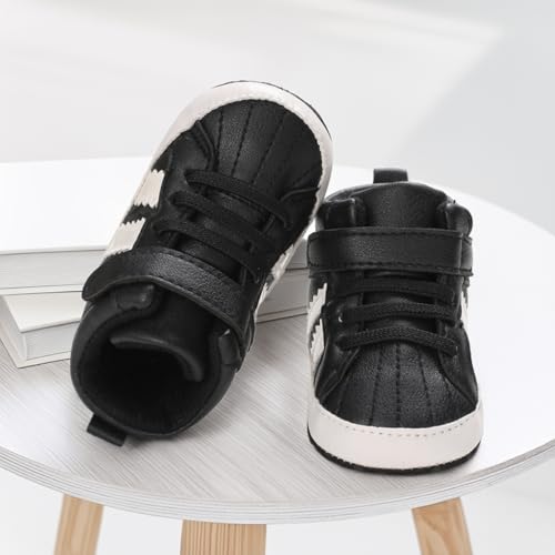 Image of CENCIRILY Baby Boys Girls High Top Sneakers Soft Soles Anti Skid Infant Ankle Shoes Toddler Prewalker First Walking Crib Shoes