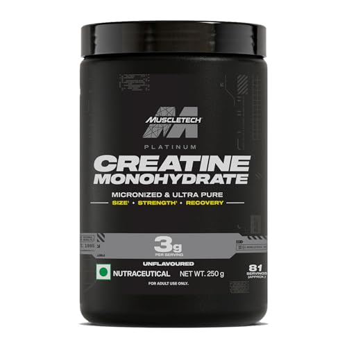 Image of MuscleTech Platinum Creatine Micronized Powder | 81 Servings | Creatine Monohydrate | Supports Strength, Power & Muscle Recovery | MuscleTech Creatine Unflavoured - 250g
