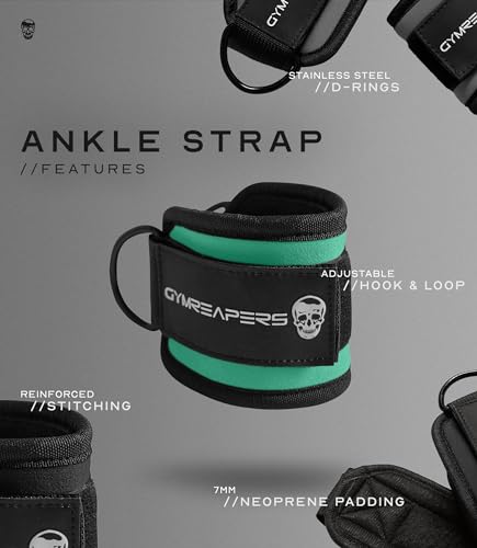 Image of Gymreapers Ankle Straps For Cable Machine Kickbacks, Glute Workouts, Lower Body Exercises - Adjustable Leg Straps with Neoprene Padding