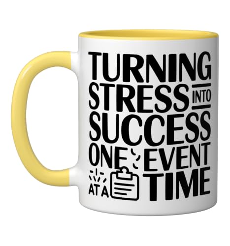 Event Coordinator Job Profession Event Planner Ceramic Mug, Yellow/White, 11oz