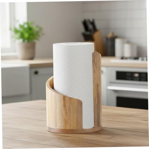Soporte para papel de cocina de montaña de madera: dile adiós al desorden en la encimera del baño 8