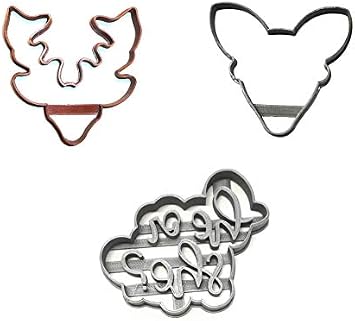BUCK OR DOE GENDER REVEAL BABY SHOWER SET OF 3 COOKIE CUTTERS MADE IN USA PR1403
