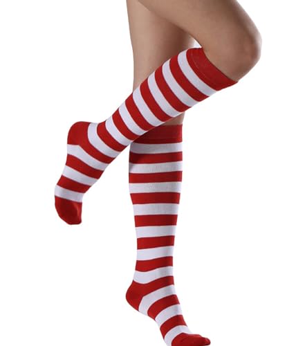 Image of Striped Knee High Socks for Women Outdoor Sport Athletic Stripe Casual Tube Socks