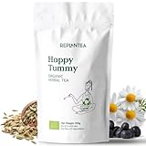 Digestive Tea Organic Happy Tummy 100g (50 Cups) Calming Digestive Tea, Green Rooibos, Chamomile, Rose Hip, Dandelion, Cranberry, Fennel REPLANTEA