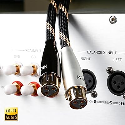 SKW A Pair Balanced XLR Male to XLR Female 3 PIN Cable for Microphones & Studio Equipment, Heavy-Duty Braided Shielded Cord 1.64ft/0.5M (2-Pack)