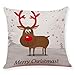 Produktbild ODJOY-FAN Weihnachten Kissenbezug Elch Kissen Fall Zuhause Dekor Polster Abdeckung Werfen Kissenbezug Kissen Abdeckungen Kissen Cover 45x45cm(B,1 PC)