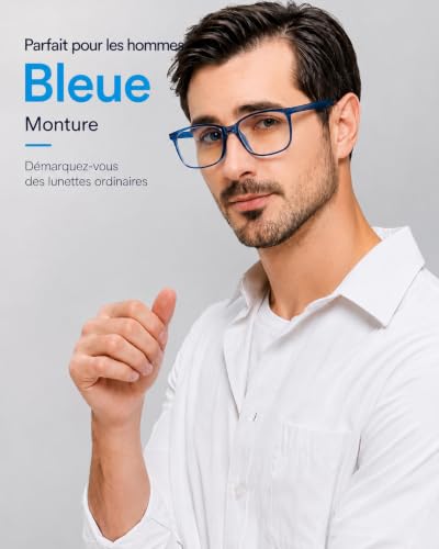 ANRRI lunettes bloquant la lumière bleue lentille Anti-Fatigue oculaire lunettes à monture légère bleu hommes femmes – vue 3