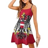 Emblem of Austria Austrian Flag Women Mini Dress Adjustable Spaghetti Strap Summer Dresses Beach Sundress