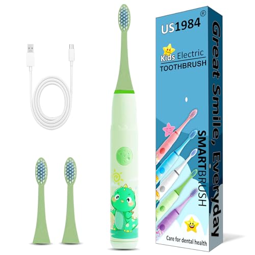 Image of Sonic Electric Toothbrush for Adults with 3 Brush Heads & 4 Cleaning Modes, Rechargeable Electric Toothbrush with 2 Minute Timer & 18000 Strokes /min with 30 days Long Battery Life (Green)