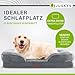 Juskys Hundebett Sheena L orthopädisch, waschbar & rutschfest - 98 x 70 x 17 cm - Hundesofa flauschig mittelgroße Hunde Grau - Haustierbett Hundesofa