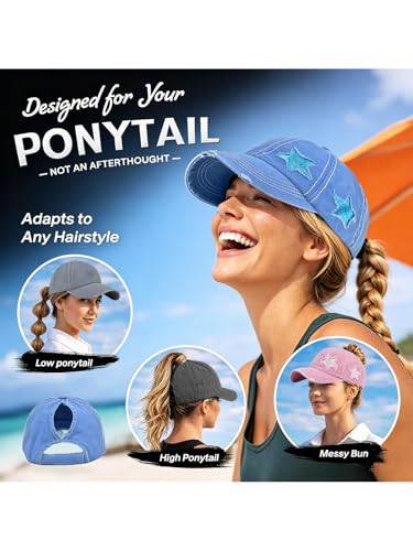 Gorra de béisbol de algodón ajustable para mujer miniatura 3