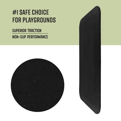 Playsafer Playground Safety Rubber Wearmat for Swingsets and Slides - 1" Thick X 24" W X 40" L (2 Pack, Black) - Thumbnail 4