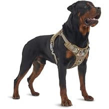AUROTH Tactical Dog Harness for Large Dogs No Pull Adjustable Reflective K9 Working Training Easy Control Pet Vest Military Service Harnesses Woodland Camo L