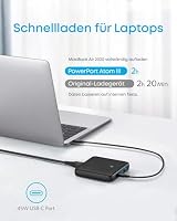Anker 65W USB C Netzteil PowerPort Atom III Slim | 4-Port PIQ 3.0 GaN Schnellladegerät (Max. 45W via Dual USB-C) für iPhone 16 und Laptops – Ansicht 3
