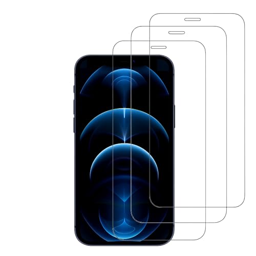 3 Pièces Verre Trempé Pour iPhone 12 Pro Max Film Ecran Protection écran Protect Vitre Protecteur Ultra Résistant Anti Rayures Sans Bulles Dureté 9H Glass Haut Définition 6,7 Pouces HD Transparent