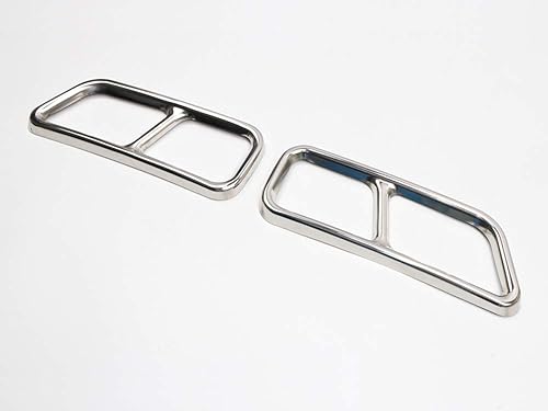 Miniatura 7 de HIGH FLYING Cubierta de salida de tubo de extremo de escape trasero de acero inoxidable Decoración de marco 2 piezas para Cadillac XT5 2016-2018