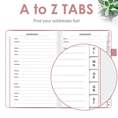 Jxselect Elegant Address Book With Alphabetical Tabs, Hardcover Address Log Book & Password Keeper, With Contacts, Phone Numbers, Birthdays, Anniversaries And Notes Section (5.2X7.7") (Rose Gold) #TOP3