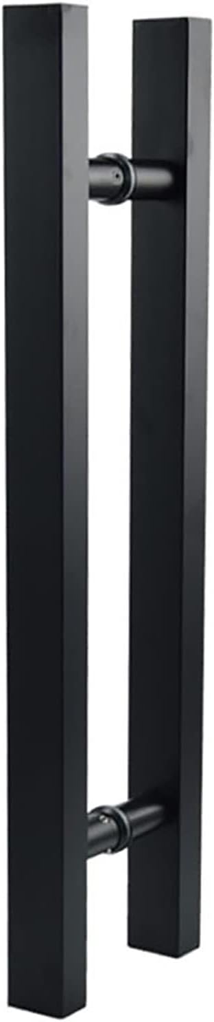 Gate Hardware Stainless Steel Frosted Black Square Tube Handle Tempered Glass Door Bathroom Door Wooden Door Sliding 9 Sizes (Size : 1000x700mm)