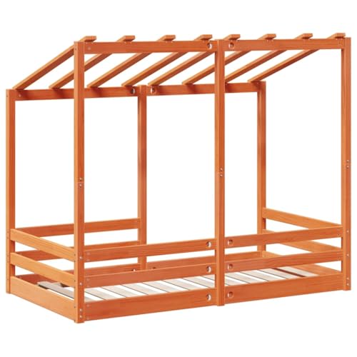 Vidaxl Letto Bambini Con Tetto Marrone Cera 80X160 Cm Massello Pino, Letto Per Bambini In Legno, Arredo Per Bambini, Giroletto Per Bambini - 7