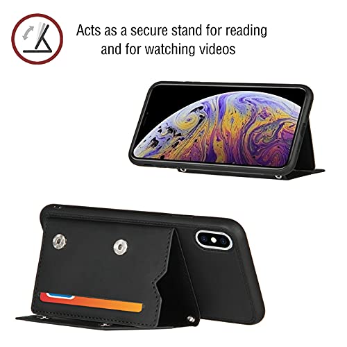 MOONCASE Capa Carteira para iPhone XS Max, Fecho Magnético Durável À Prova de Choque com Porta Cartõ