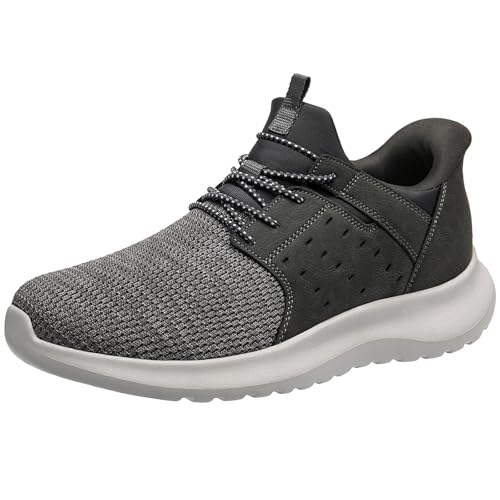 Image of Hands Free Slip On Shoes for Men Walking Casual Sneaker Arch Support Memory Foam Mesh Light Cushioning Fashion Breathable Stylish Black White Tan Grey