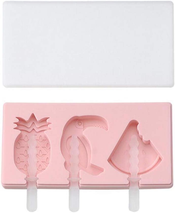 2 Pcs Silicone Ice Cream Bar Molds Ice Pop Maker Popsicle Molds DIY Lollipop Molds Trays