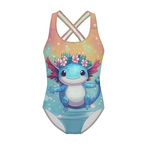 Girls Axolotl Swimsuit 5-14 Y One Piece Bathing Suit