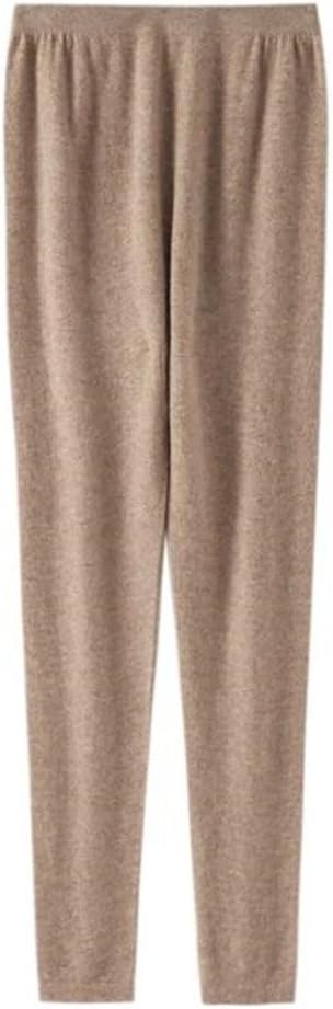 Women's 100 Percent Cashmere Thermal Base Layer Pants High Waist Leggings Soft Warm Winter Underwear Bottoms