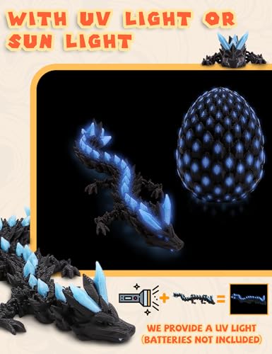 HIMS 4er Set 3D Gedrucktes Drachenei Geheimnisvolle Drachen Spielzeug, Überraschungs Drachenei mit Drache im Inneren, 3D Gedruckter Drache Dracheneier