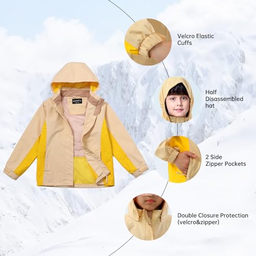 Image of Girls Boys Rain Jackets, Lightweight Waterproof Kids Rain Coats with Hood Windbreakers for Kids