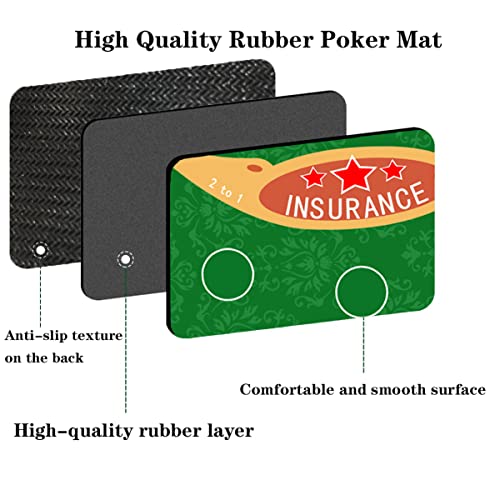 Alabohuke 47X23.6 Inch Poker Mat, Blackjack Table Non-Slip Rubber Poker Table Top Game Mat, Blackjack Professional Casino Table Layout, Suitable For Parties, Home Entertainment, Game Night #TOP3