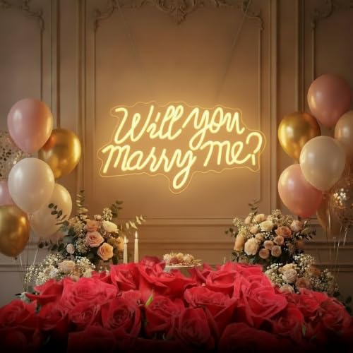 SCHMTSUNTOO Will You Marry Me Neon Sign Warm White