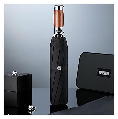 Chul hsin Paraguas for Aumentar el Refuerzo Espesado a Hombres y Estudiantes Guapo Plegable Encogimiento Paraguas Soleado automático Cover