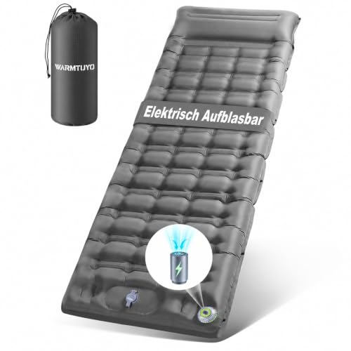 WARMTUYO Isomatte, Luftmatratze Camping mit Elektrisch Pumpe, 12CM Dicke Matratze Outdoor Aufblasbar, Schlafmatte Ultraleicht, Fuer Zelt… – Ansicht 1