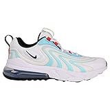 Ligera Nike Air MAX 270 React Eng (GS), Zapatillas de bsquetbol, White Black Bleached Aqua Chile Red, 40 EU