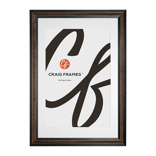 Craig Frames 24x36 Walnut Wood Picture Frame with Mat, Matted to 20x30