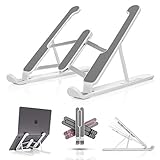 GROßE SILIKONBESCHICHTUNGEN: Die Beschichtungen an den Kontaktflächen sorgen dafür, dass Ihr Gerät nicht zerkratzt und Vibrationen gedämpft werden. Außerdem stehen sowohl der Laptop, als auch der Ständer sicher und verrutschen nicht.