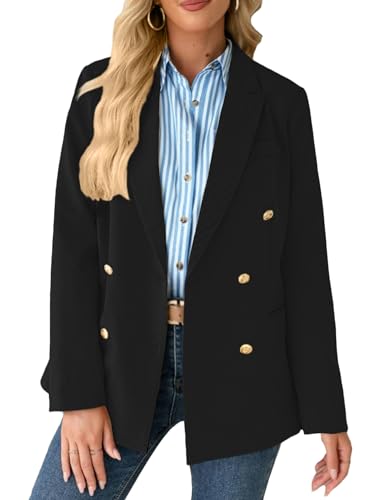Mina Self 2025 Fall Women's Oversized Blazers Casual Double Breasted Work Business Professional Suit Jackets with Pockets4