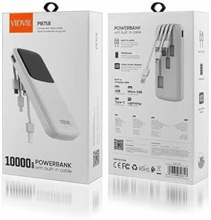 شاحن USB C مزود طاقة فائق السرعة موديل PB758, مع كابل 3 كابل مايكرو وتايب سي و L من فدفي10000