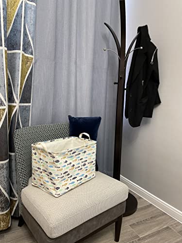 Essme Rectangular Fabric Storage Box,Collapsible Storage Basket Bins Organizer With Handles For Kids Room,Shelf Basket,Toy Organizer(Fish) #TOP6