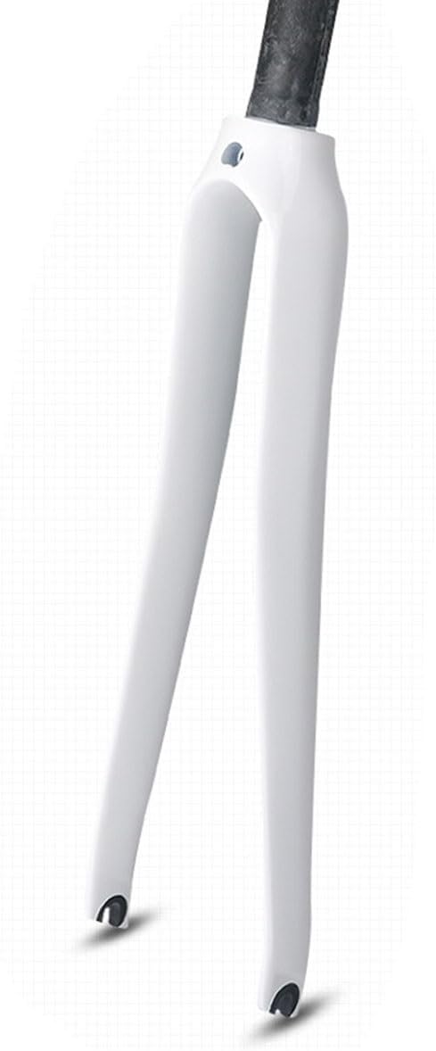 Fixed Gear Bike Rigid Forks 700C Road Bikes Fork 1-1/8" Straight Full Carbon Fiber Front Fork C Brake 9 * 100mm Quick Release Max Tire 700 * 25C(Gloss White)