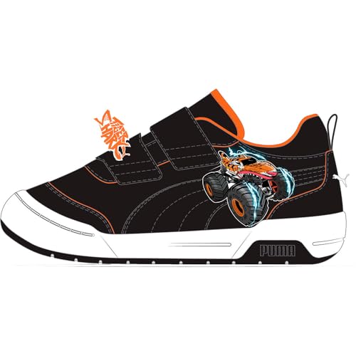PUMA Kid's Multiflex 2 Sneaker, PUMA Black/PUMA Black/Orange Glo, 10 US Little Kid