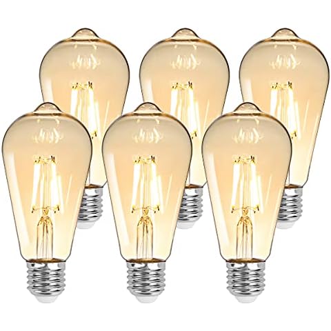 Lepro Bombilla LED E27 Vintage Edison 4.8W Blanca Luz Cálida 2500K, 6 Unidades Cover
