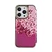 Ted Baker Scattered Flowers Mirror Folio Case Compatible with iPhone 15 Pro - Pink Gold