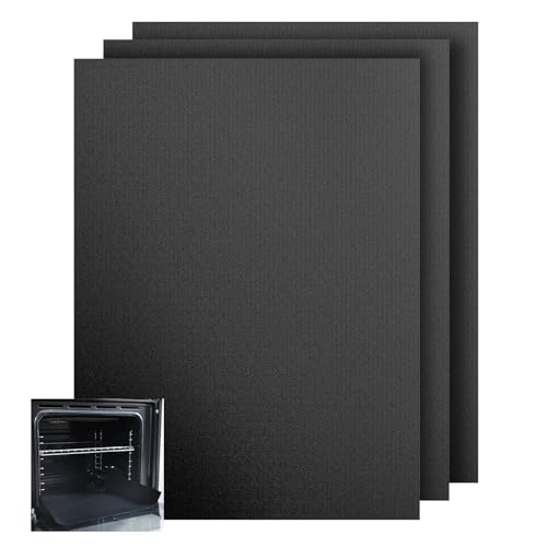 Image of KitchenRaku Oven Liners for Bottom of Oven, Dark Black, 32x50cm, 3 PCS