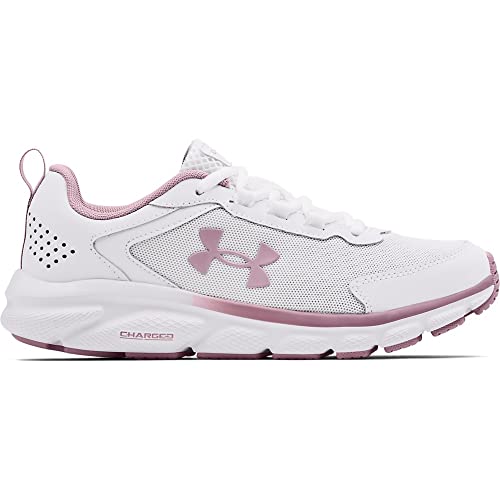 Image of Under Armour Women's Charged Assert 9 Running Shoe, White (101) /Mauve Pink, 8.5 Wide
